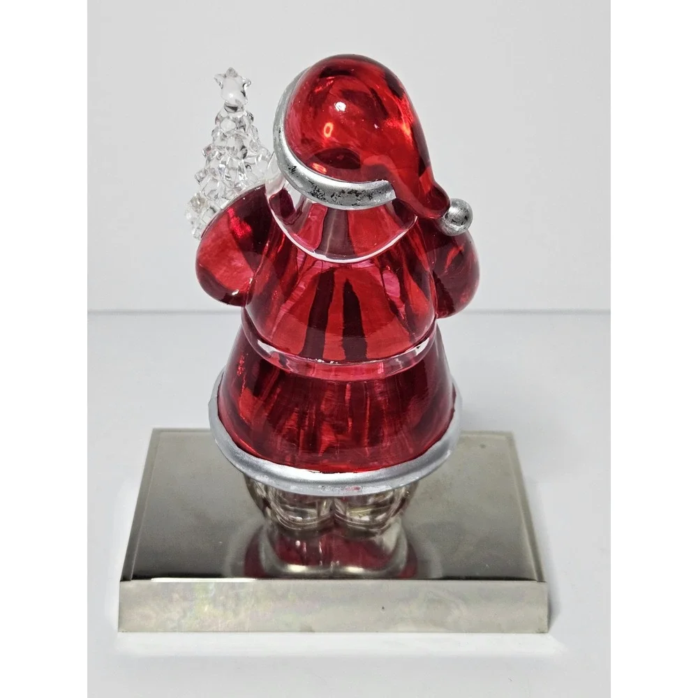 Vintage Macy Holiday Lane Light Up Santa Acrylic Christmas Stocking Holder Hange